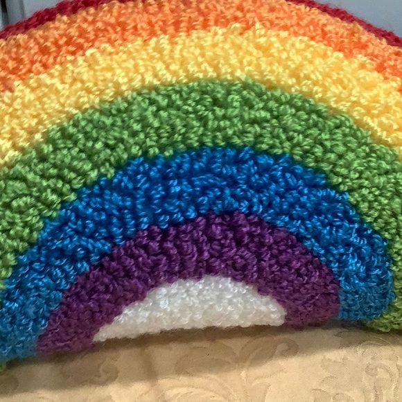 Celebrate It Accent Throw “Rainbow” Pillow Cushion. Small Rainbow Pillow - Picture 3 of 9